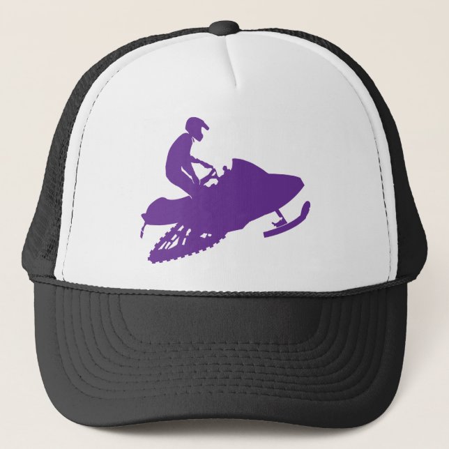 Purple-Snowmobiler Trucker Hat (Front)