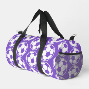 Purple Soccer Ball Pattern Screwball Graphics Duffle Bag