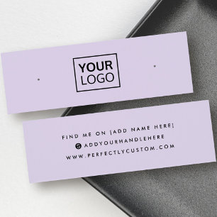 Purple social media stud earring display card