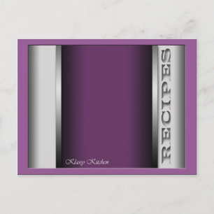 Purple Sophisticated Recipe Cards