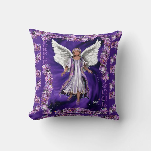 Purple Soul Throw Pillow (Front)