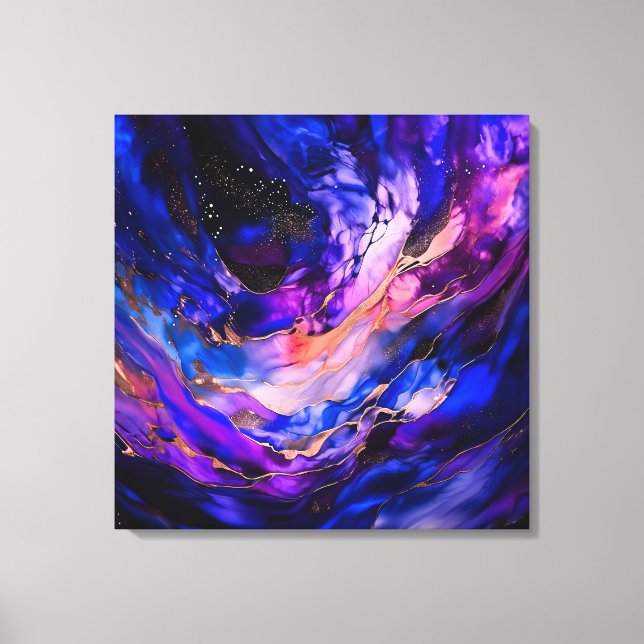 Purple Space Nebula in Alcohol Ink  Canvas Print (Front)