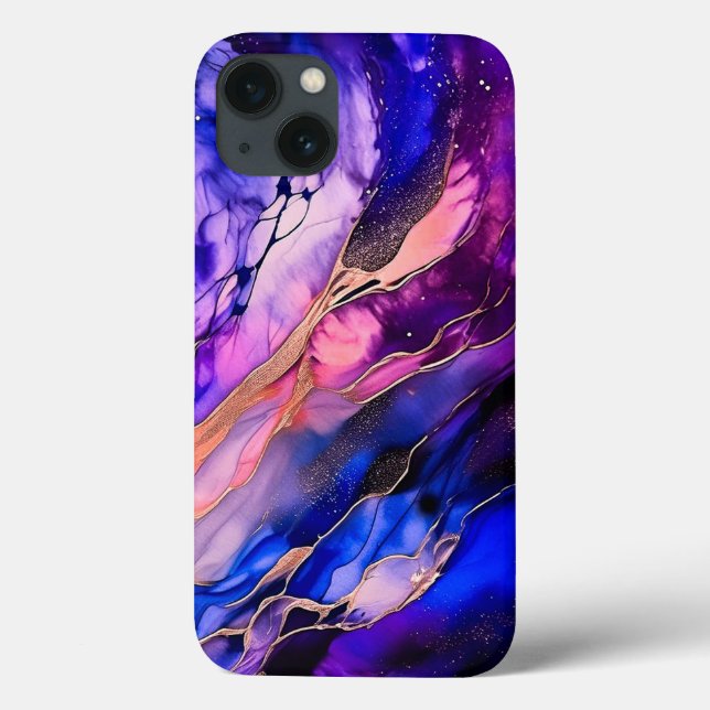 Purple Space Nebula in Alcohol Ink Case-Mate iPhone Case (Back)
