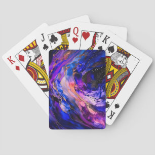 Purple Space Nebula in Alcohol Ink Playing Cards
