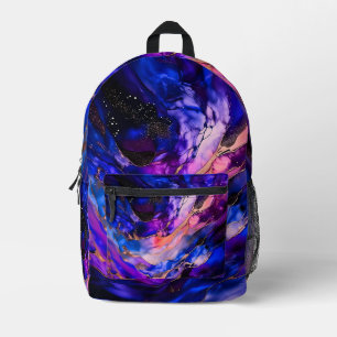 Purple Space Nebula in Alcohol Ink Printed Backpack