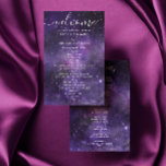 Purple space night stars script wedding program<br><div class="desc">Purple space night stars wedding program with elegant script.</div>