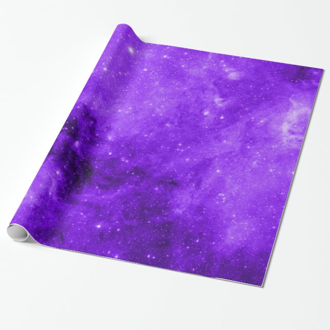 Purple Space Wrapping Paper (Unrolled)