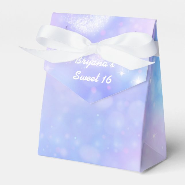 Purple Spacey Lights Birthday Party Favour Boxes (Front Side)