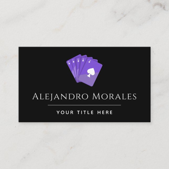 Purple Spade Playing Cards Casino Poker Club Theme (Front)