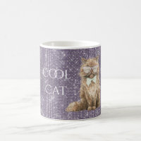 Purple Sparkle Brown Cool Cat Glasses