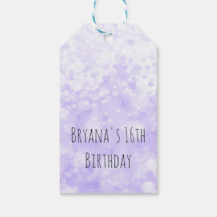 Purple Sparkle Glam Birthday Party Favour Gift Tags