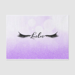 Purple Sparkle Glitter Beauty Eyelashes Lashes Tissue Paper