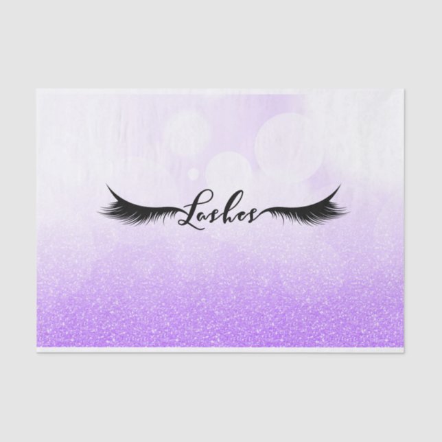 Purple Sparkle Glitter Beauty Eyelashes Lashes Tissue Paper (Front)