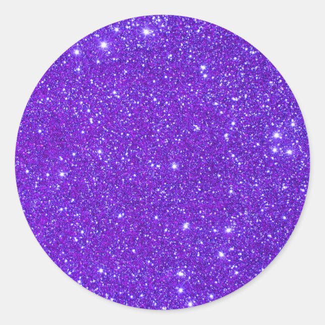 Purple Sparkle Glitter Custom Design Your Own Classic Round Sticker (Front)