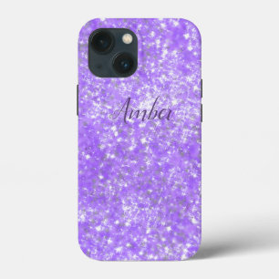 Purple Sparkle Glitter Elegant Personalised iPhone 13 Mini Case