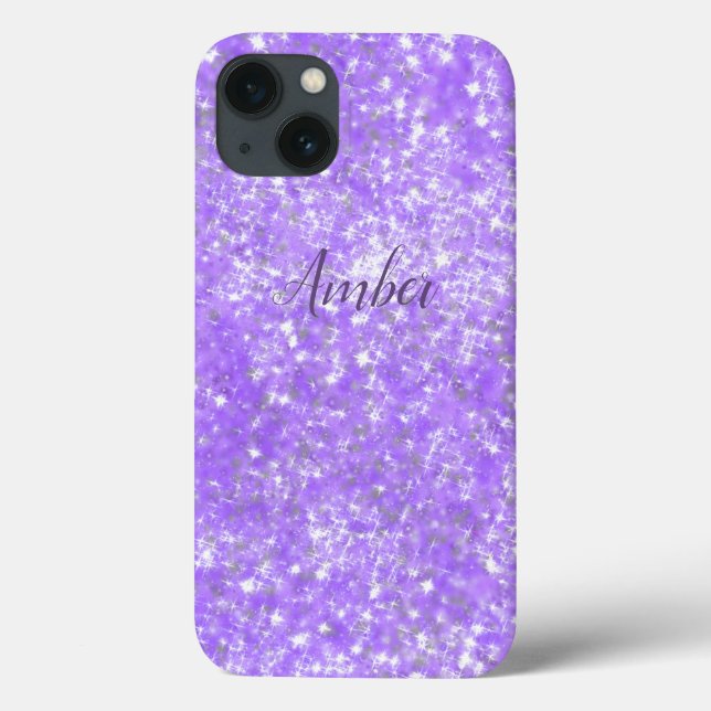 Purple Sparkle Glitter Elegant Personalised  Case-Mate iPhone Case (Back)