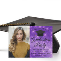 Purple Sparkle Graduate Photo Graduation Party