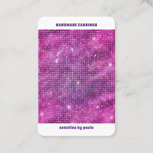 Purple Sparkle Luxury Earring Display Business Card