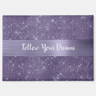Purple Sparkle Personalised Quote Magnet