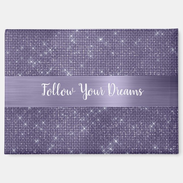 Purple Sparkle Personalised Quote   Magnet (Front)