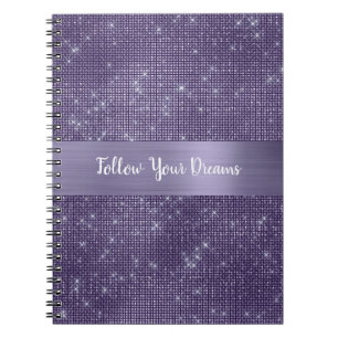 Purple Sparkle Personalised Quote Notebook