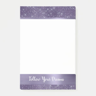 Purple Sparkle Personalised Quote Post-it Notes
