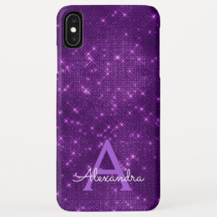 Purple Sparkle Shimmer Monogram & Initial Case-Mate iPhone Case