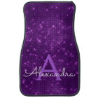 Purple Sparkle Shimmer Monogram Name Initial