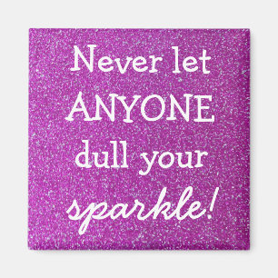Purple Sparkle Square Magnet