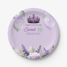 Purple Sparkle Sweet 16 Birthday Party 