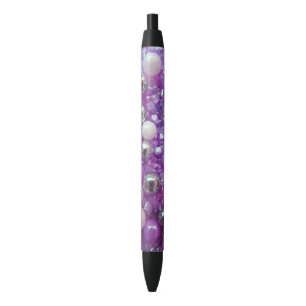 Purple Sparkles Black Ink Pen