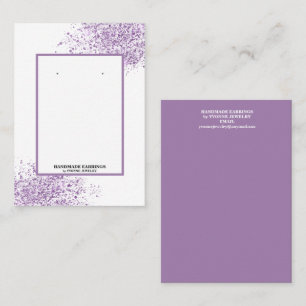 Purple Sparkles Earring Display Business Card