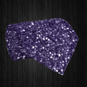 Purple Sparkles Faux Glitter Fancy Luxury  Tie