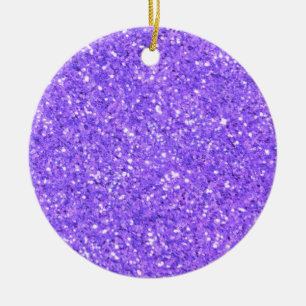 Purple sparkling glitter pattern ceramic tree decoration