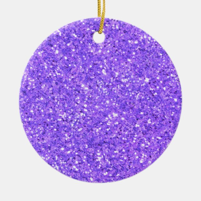 Purple sparkling glitter pattern     ceramic tree decoration (Front)