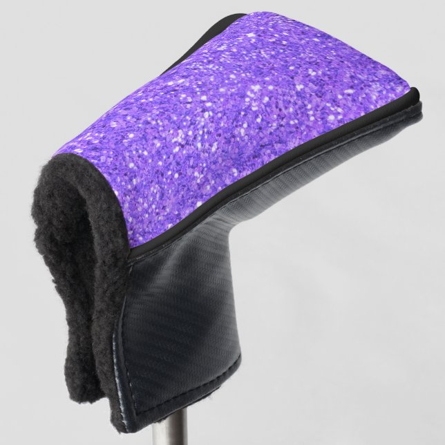 Purple sparkling glitter pattern         golf head cover (3/4 Front)