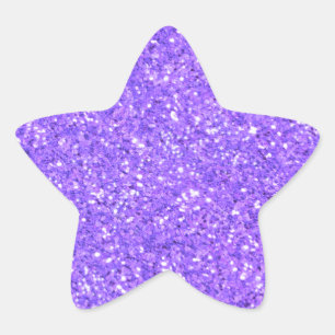 Purple  sparkling glitter pattern star sticker