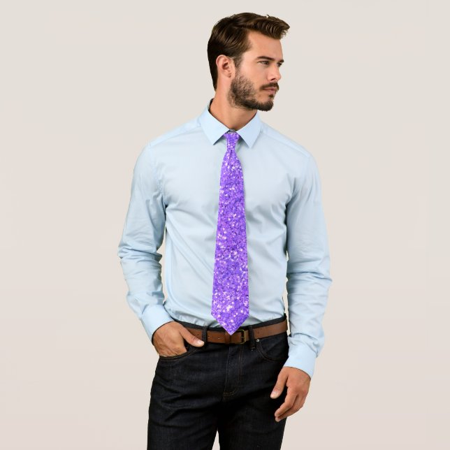 Purple sparkling glitter pattern    tie (In Situ)