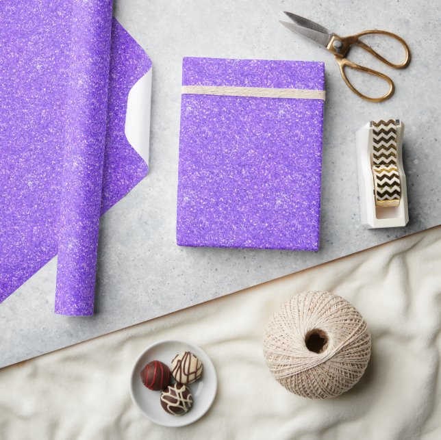 Purple sparkling glitter pattern          wrapping paper (Crafts)