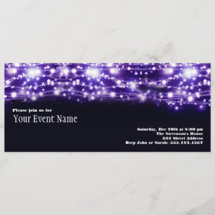 Purple Sparkling Stars Invitation