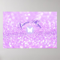 Purple Sparkly Glitter Butterfly Princess