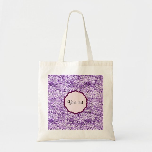 Purple Sparkly Glitter Tote Bag (Front)
