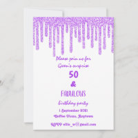 Purple Sparkly Wax 50 And Fabulous Birthday