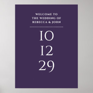 Purple Special Date Wedding Welcome Sign