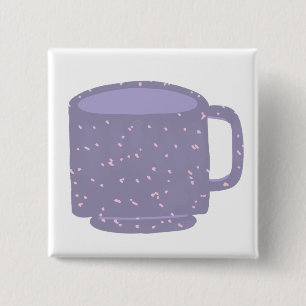 Purple Speckled Ceramic Beverage Cup 15 Cm Square Badge