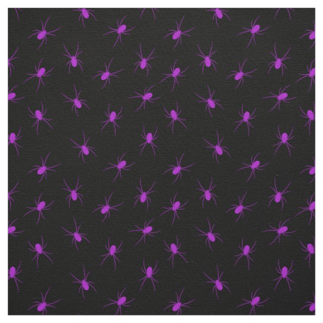 Purple Spider Happy Halloween Modern Fabric (Swatch)