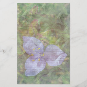 Purple Spiderwort Floral stationery-optional lines Stationery