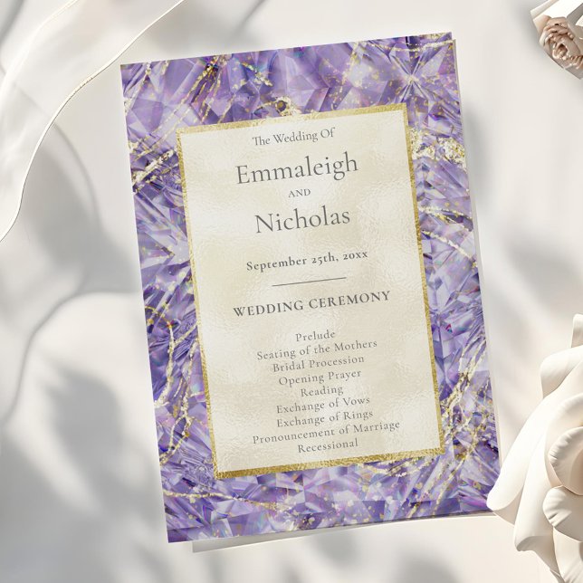 Purple Spinel Amethyst Gemstone Wedding Programs (Creator Uploaded)