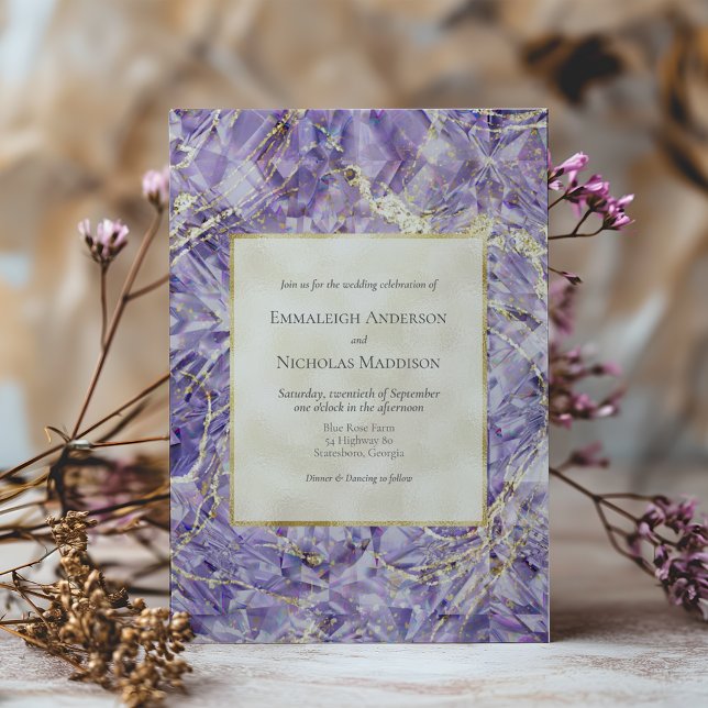 Purple Spinel Euphoria Gemstone Wedding Invitation (Creator Uploaded)