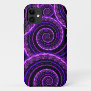 Purple Spiral Fractal Art Pattern iPhone 11 Case